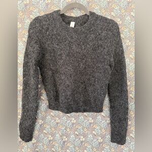Lululemon Athletica Charcoal Cropped Wool Blend Sweater